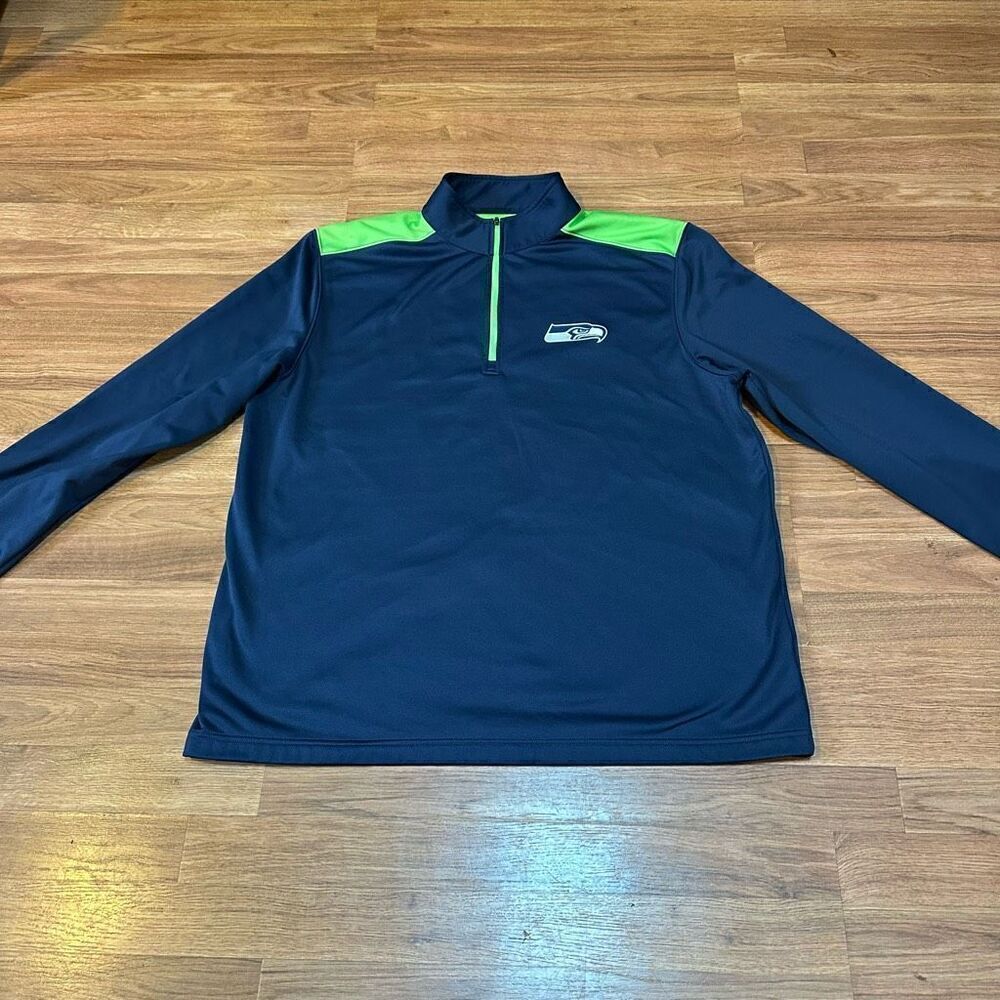 NFL Seattle Seahawks Quarter Zip Pull Over Men size 2XL
